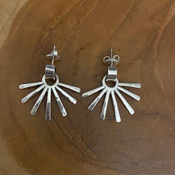 RETIRED James Avery Sunburst Ear Post Earrings Sterling Silver